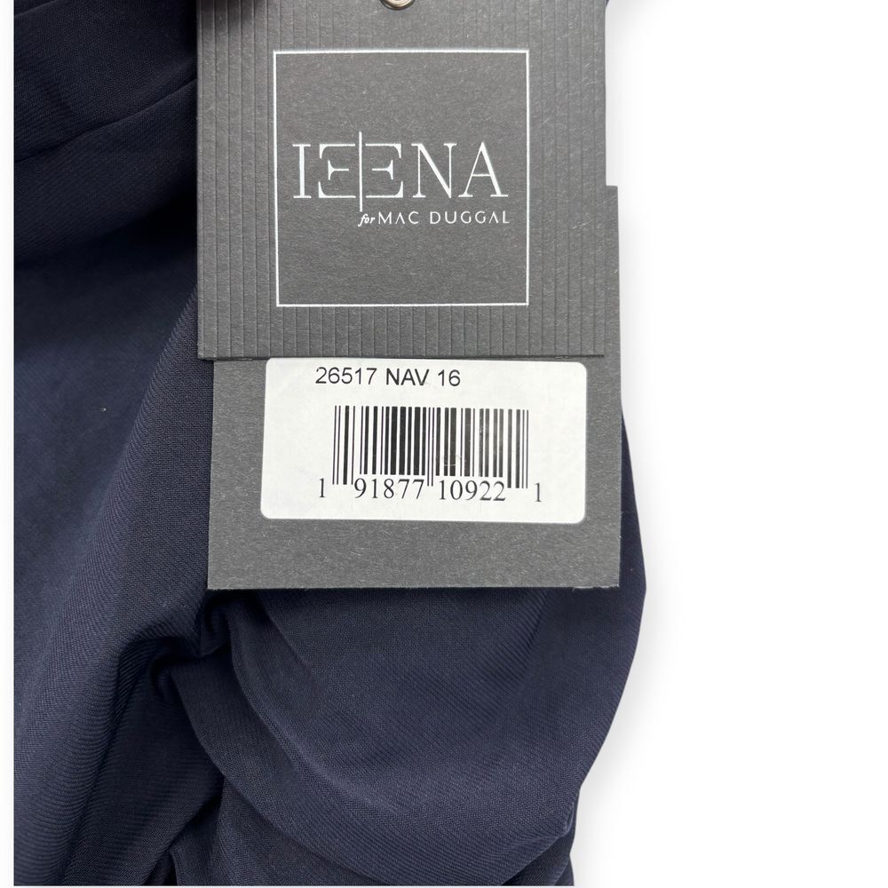 Mac Duggal Ieena NEW Navy Foldover Off-the-Shoulder Slit Jersey Gown - Size 16 - Picture 15 of 15